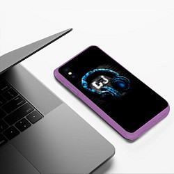 Чехол iPhone XS Max матовый DJ, цвет: 3D-фиолетовый — фото 2