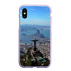 Чехол iPhone XS Max матовый Рио-де-Жанейро, цвет: 3D-светло-сиреневый