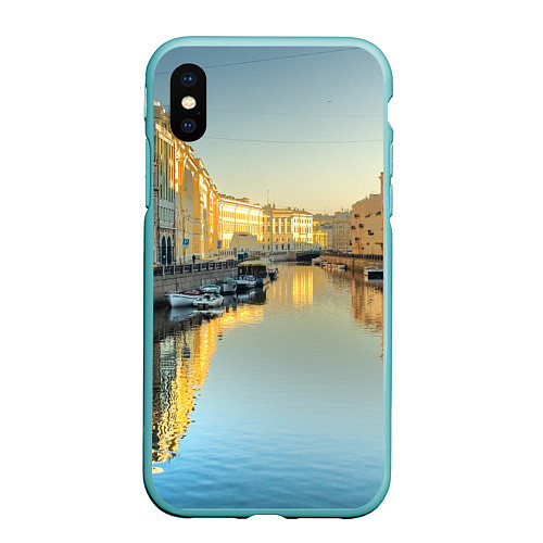 Чехол iPhone XS Max матовый Питер / 3D-Мятный – фото 1