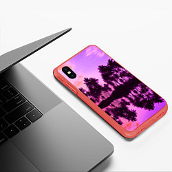 Чехол iPhone XS Max матовый Hawaii dream, цвет: 3D-красный — фото 2