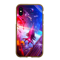 Чехол iPhone XS Max матовый Mass effect, цвет: 3D-коричневый