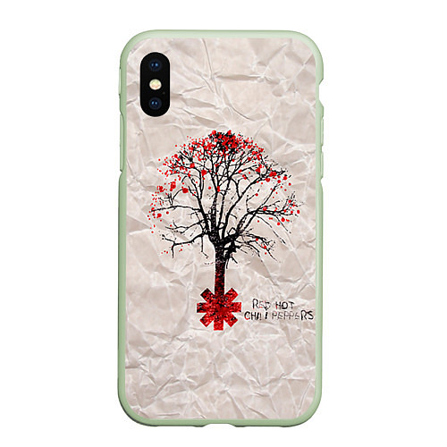 Чехол iPhone XS Max матовый RHCP: Red Tree / 3D-Салатовый – фото 1