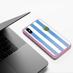 Чехол iPhone XS Max матовый Сборная Аргентины: ЧМ-2018, цвет: 3D-розовый — фото 2