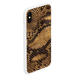 Чехол iPhone XS Max матовый Змеиная кожа, цвет: 3D-белый — фото 2