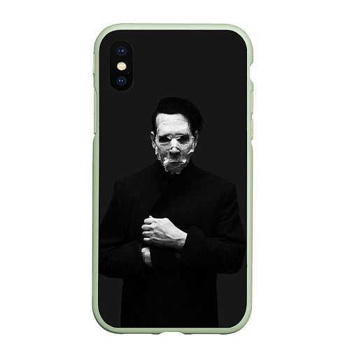 Чехол iPhone XS Max матовый Marilyn Manson / 3D-Салатовый – фото 1