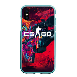 Чехол iPhone XS Max матовый CS:GO Beast AWP, цвет: 3D-мятный