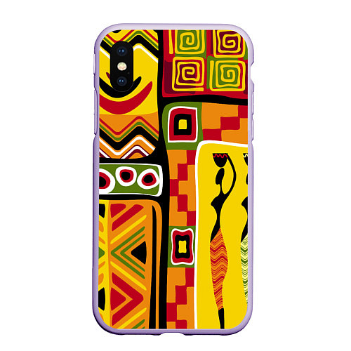 Чехол iPhone XS Max матовый Африка / 3D-Светло-сиреневый – фото 1