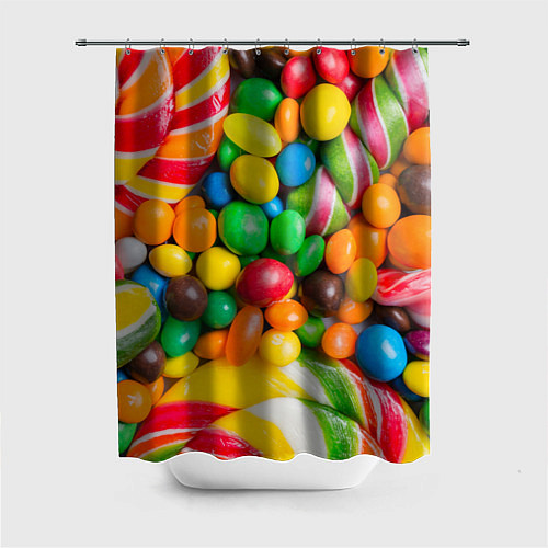 Шторка для ванной Сладкие конфетки / 3D-принт – фото 1