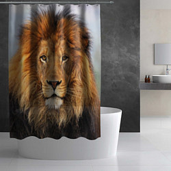 Шторка для душа Красавец лев, цвет: 3D-принт — фото 2