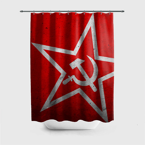 Шторка для ванной Флаг СССР: Серп и Молот / 3D-принт – фото 1