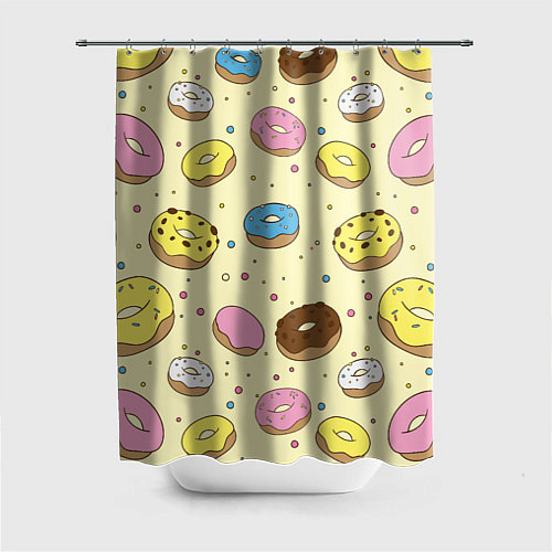 Шторка для ванной Сладкие пончики / 3D-принт – фото 1