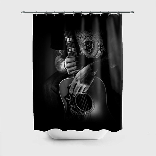 Шторка для ванной Гитарист-рокер / 3D-принт – фото 1