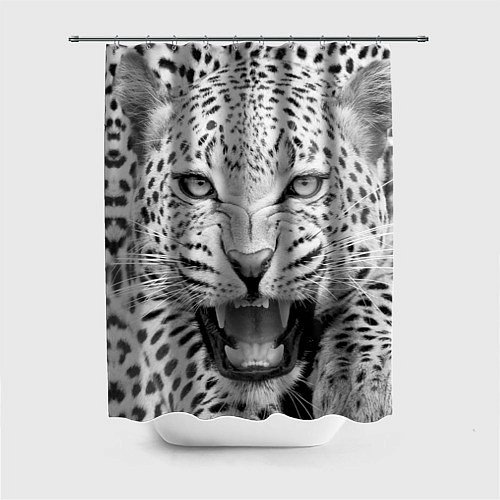 Шторка для ванной Белый леопард / 3D-принт – фото 1