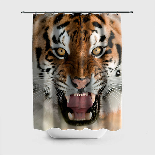 Шторка для ванной Свирепый тигр / 3D-принт – фото 1