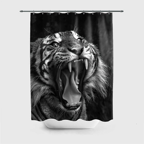 Шторка для ванной Гнев тигра / 3D-принт – фото 1