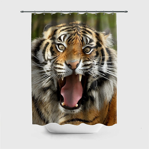 Шторка для ванной Удивленный тигр / 3D-принт – фото 1