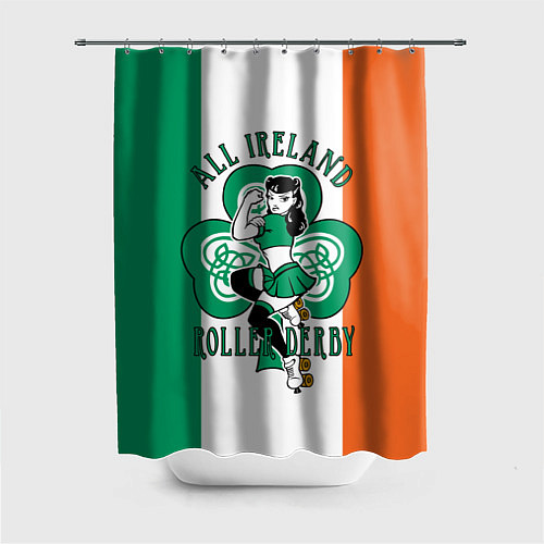 Шторка для ванной Роллер-дерби - вся Ирландия / 3D-принт – фото 1