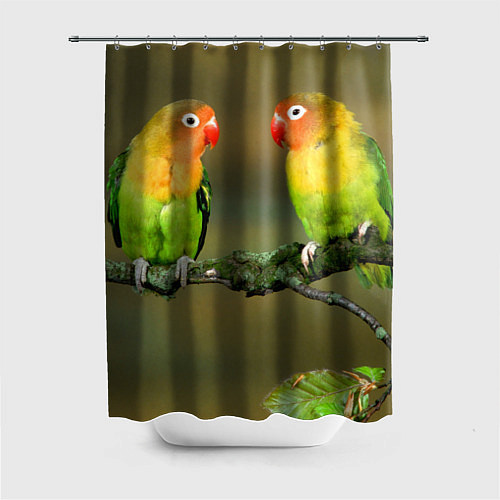Шторка для ванной Два попугая / 3D-принт – фото 1