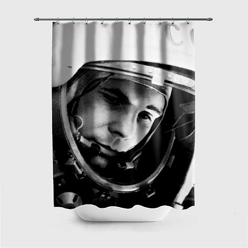 Шторка для ванной Гагарин космонавт / 3D-принт – фото 1