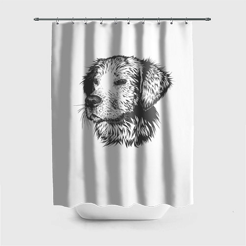Шторка для ванной Собака: карандаш / 3D-принт – фото 1