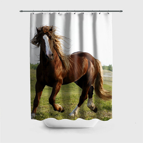 Шторка для ванной Бегущая лошадь / 3D-принт – фото 1