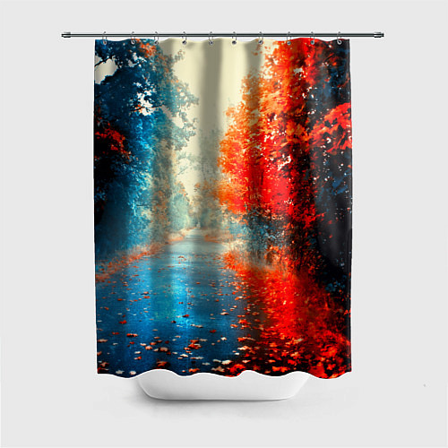 Шторка для ванной Дорога / 3D-принт – фото 1