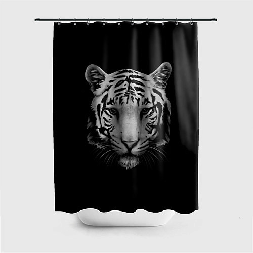 Шторка для ванной Серый тигр / 3D-принт – фото 1