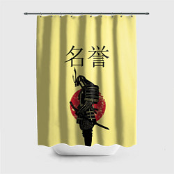 Шторка для душа Японский самурай (честь), цвет: 3D-принт
