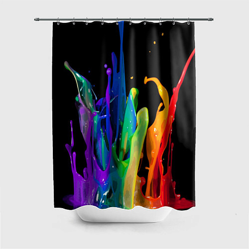 Шторка для ванной Всплеск красок / 3D-принт – фото 1