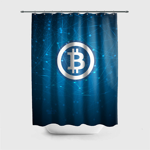 Шторка для ванной Bitcoin Blue / 3D-принт – фото 1