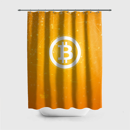 Шторка для ванной Bitcoin Orange / 3D-принт – фото 1