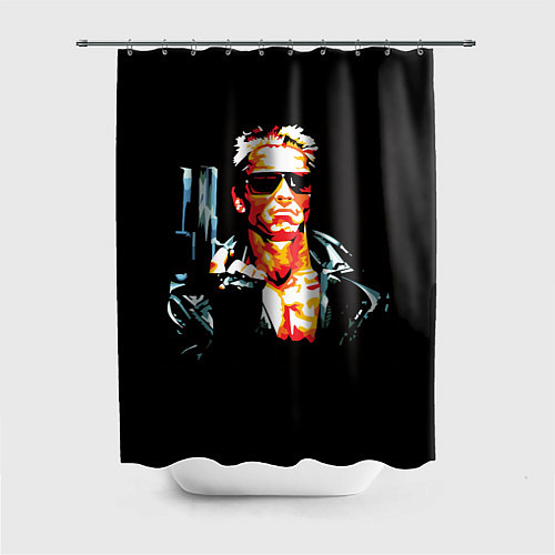 Шторка для ванной Terminator with a pistol / 3D-принт – фото 1