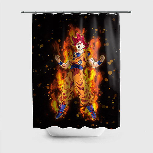 Шторка для ванной Fire Goku / 3D-принт – фото 1