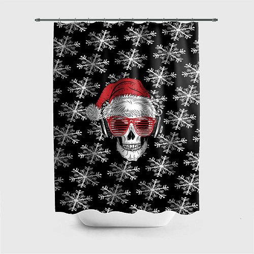 Шторка для ванной Santa Skull хипстер / 3D-принт – фото 1