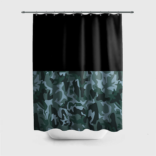Шторка для ванной Камуфляж: черный/синий / 3D-принт – фото 1