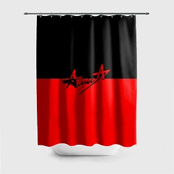 Шторка для ванной АлисА: Черный & Красный