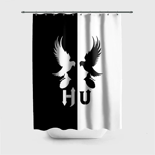 Шторка для ванной HU: Black & White / 3D-принт – фото 1