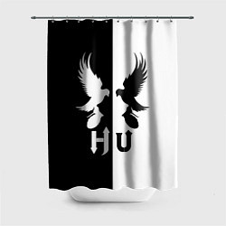 Шторка для душа HU: Black & White, цвет: 3D-принт