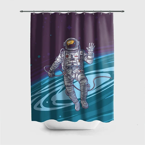 Шторка для ванной Привет из космоса / 3D-принт – фото 1