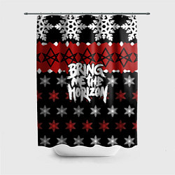 Шторка для душа Праздничный Bring Me the Horizon, цвет: 3D-принт