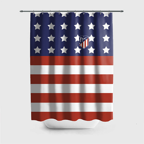 Шторка для ванной Atletico Madrid: Stars line / 3D-принт – фото 1