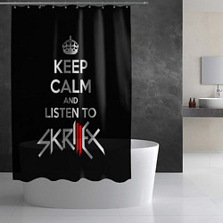 Шторка для душа Keep Calm & Skrillex, цвет: 3D-принт — фото 2
