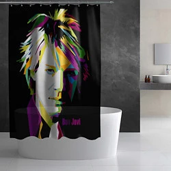 Шторка для душа Jon Bon Jovi Art, цвет: 3D-принт — фото 2