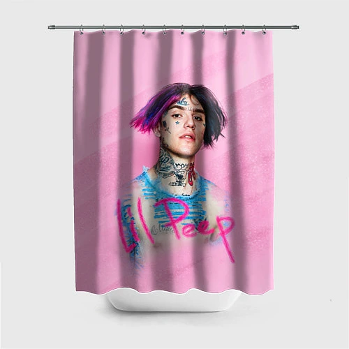 Шторка для ванной Lil Peep: Pink Style / 3D-принт – фото 1