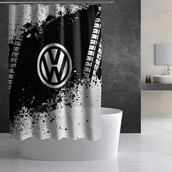 Шторка для душа Volkswagen: Black Spray, цвет: 3D-принт — фото 2