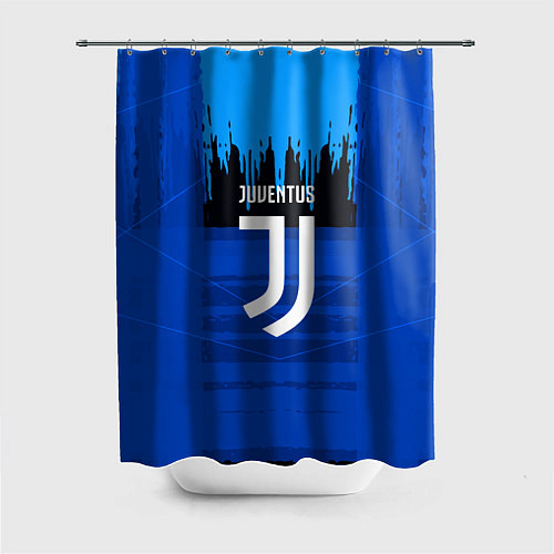 Шторка для ванной FC Juventus: Blue Abstract / 3D-принт – фото 1