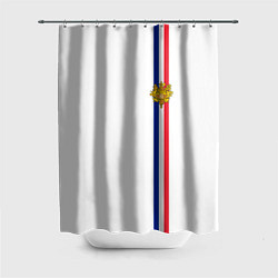 Шторка для душа Франция: лента с гербом, цвет: 3D-принт