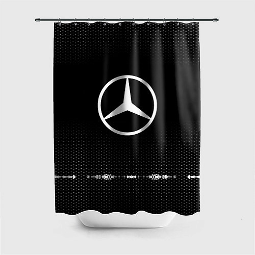 Шторка для ванной Mercedes: Black Abstract / 3D-принт – фото 1