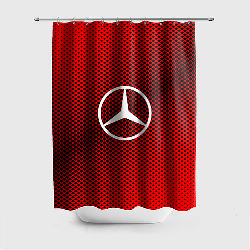Шторка для ванной Mercedes: Red Carbon / 3D-принт – фото 1