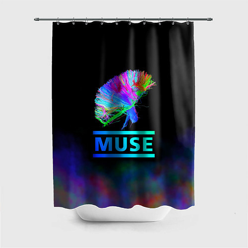 Шторка для ванной Muse: Neon Flower / 3D-принт – фото 1